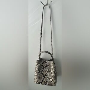 Michael Kors Suri Med Python Embossed Leather Bucket Bag